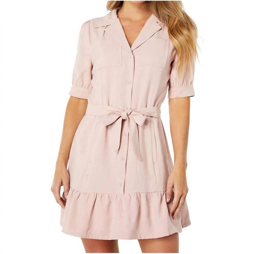PAIGE mayslie shirt dress in blush size small D23
